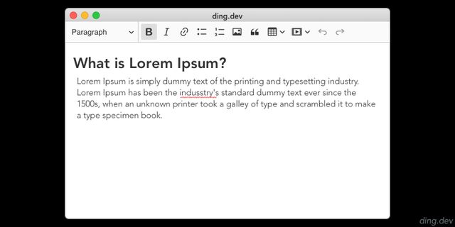 A sample text editor with realtime spell-check
